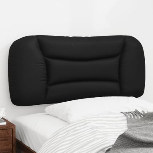 Qnhdfrt Kopfteil-Kissen Hvar 80 cm Schwarz Kunstleder Wandpolster mit Wellendesign Modernes Kopfteil für Bett Komfortable Rückenlehne und Schmutzabweisend geeignet für Jugend- und Gästezimmer von Qnhdfrt