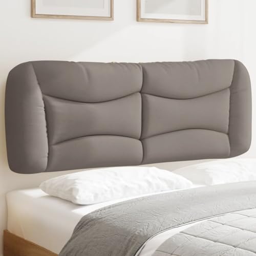Qnhdfrt Kopfteil Kissen Hvar Taupe 150 x 48 cm Polyester Headboard mit Wellen Design für Bequeme Rückenlehne im Schlafzimmer von Qnhdfrt