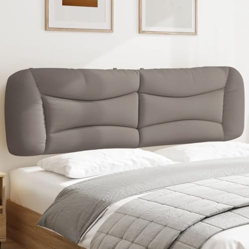 Qnhdfrt Kopfteil-Kissen Hvar Taupe 190 x 48 cm Stoff 100% Polyester Atmungsaktives Wandpolster mit PP-Faser Modernes Wellen-Design für 180 cm breite Betten von Qnhdfrt