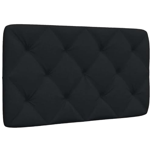 Qnhdfrt Kopfteil Kissen Schwarz 80 cm Polyester Stoff mit Rautenheftung Bequeme Rückenlehne für Bett und Wandmontage von Qnhdfrt