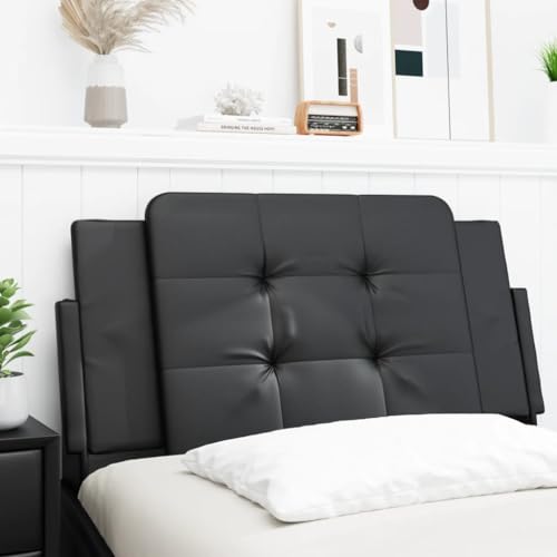 Qnhdfrt Kopfteil Kissen Zadar 100 cm Schwarz Kunstleder mit Schaumstoff gepolstertes Wandpolster für Bett Rückenlehne Elegantes Design für Schlafzimmer von Qnhdfrt