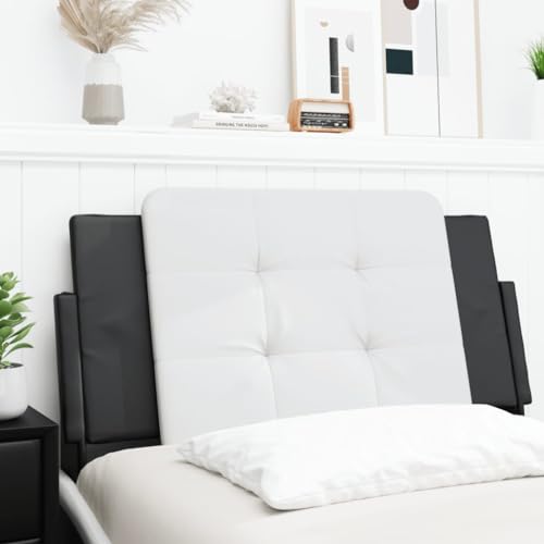 Qnhdfrt Kopfteil Kissen Zadar 100x48 cm Kunstleder Schwarz Weiß Modernes Blockdesign Bequeme Rückenlehne für Bett und Wandmontage Schlafzimmer von Qnhdfrt