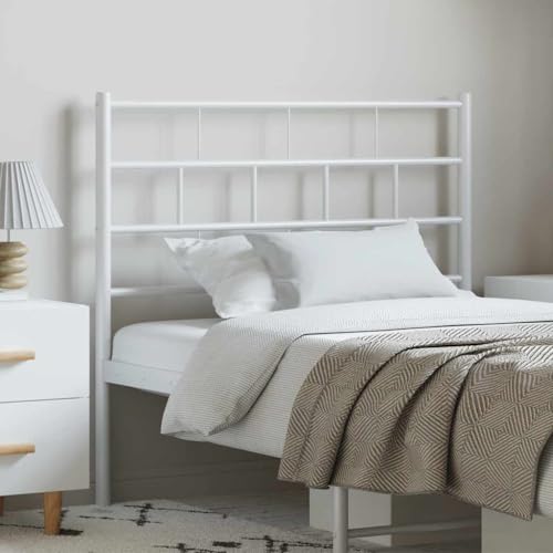 Qnhdfrt Kopfteil Metall Weiß 100 cm Modernes Bett Kopfteil aus Stahl für Boxspring & Lattenrost Robust und Bequeme Rückenlehne für Schlafzimmer Jugendzimmer Gästezimmer von Qnhdfrt