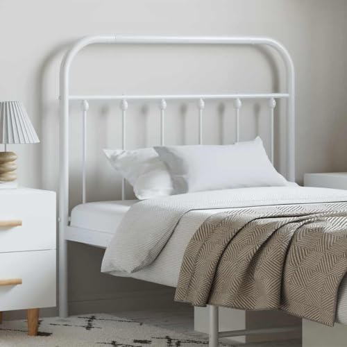Qnhdfrt Kopfteil Metall Weiß 100 cm Modernes Design Robuste Stahl-Konstruktion Pulverbeschichtet Für Schlafzimmer Jugendzimmer Gästezimmer von Qnhdfrt