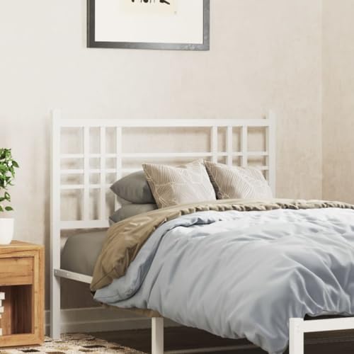 Qnhdfrt Kopfteil Metall Weiß 100 cm Modernes Design Robustes Stahlgestell Mit Rückenlehne Für Bettgestell Schlafzimmer Gästezimmer von Qnhdfrt