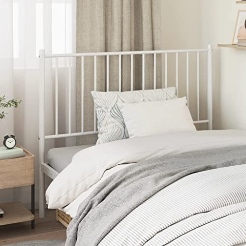 Qnhdfrt Kopfteil Metall Weiß 112 x 90 cm Modernes Bettkopfteil aus pulverbeschichtetem Stahl Robustes Headboard for Bett Rückenlehne und Stil für Jugend und Gästezimmer von Qnhdfrt