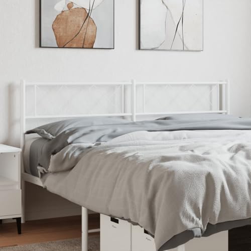 Qnhdfrt Kopfteil Metall Weiß 125 x 3 x 90 cm Modernes Bettkopfteil Runde Profile Robustes Stahlgestell Langlebige Rückenlehne für Schlafzimmer von Qnhdfrt