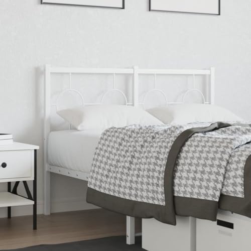 Qnhdfrt Kopfteil Metall Weiß 125x91 cm Modernes Bettkopfteil aus pulverbeschichtetem Stahl Robustes Headboard für 120 cm Matratze Schlafzimmer Gästezimmer von Qnhdfrt