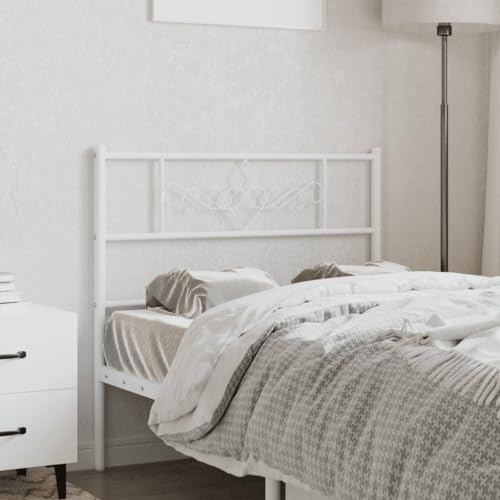 Qnhdfrt Kopfteil Metall Weiß 75 cm Modernes Design für Bettgestell Runde Rohre Robustes Stahl Kopfteil für Schlafzimmer von Qnhdfrt