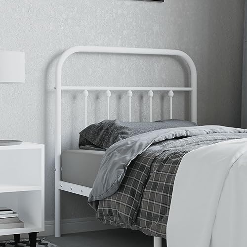Qnhdfrt Kopfteil Metall Weiß 85x100 cm Modernes Bettkopfteil aus pulverbeschichtetem Stahl für 80 cm Matratzenbreite Robuste Rückenlehne fürs Schlafzimmer von Qnhdfrt