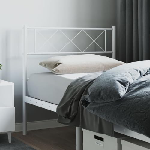 Qnhdfrt Kopfteil Metall Weiß 95 x 3 x 90 cm Modernes Bettkopfteil aus pulverbeschichtetem Stahl mit runder Form Robuste Rückenlehne für 90 cm Bettgestell für Schlafzimmer von Qnhdfrt