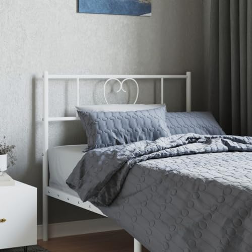 Qnhdfrt Kopfteil Metall Weiß 95x3x90 cm Robustes Bettkopfteil aus Stahl mit Runder Form Modernes Design für Schlafzimmer Jugendzimmer und Gästezimmer von Qnhdfrt