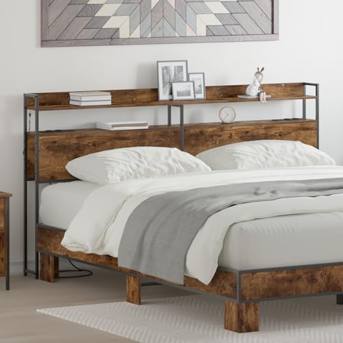 Qnhdfrt Kopfteil Räuchereiche 200 cm mit LED und Stauraum Modernes Holzwerkstoff Headboard für Bett Erwachsene und Jugendzimmer Qnhdfrt Kopfteil Räuchereiche 200 cm mit LED und Stauraum Modernes Holzwerkstoff Headboard für Bett Erwachsene und Jugendzimmer von Qnhdfrt