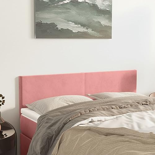 Qnhdfrt Kopfteil Rosa 144x78/88 cm Samt Höhenverstellbar 2er Set Modernes Bettkopfteil mit massiver Lärchenholz Basis Bequeme Rückenlehne für Schlafzimmer Doppelbett Qnhdfrt Kopfteil Rosa 144x78/88 cm Samt Höhenverstellbar 2er Set Modernes Bettkopfteil mit massiver Lärchenholz Basis Bequeme Rückenlehne für Schlafzimmer Doppelbett von Qnhdfrt