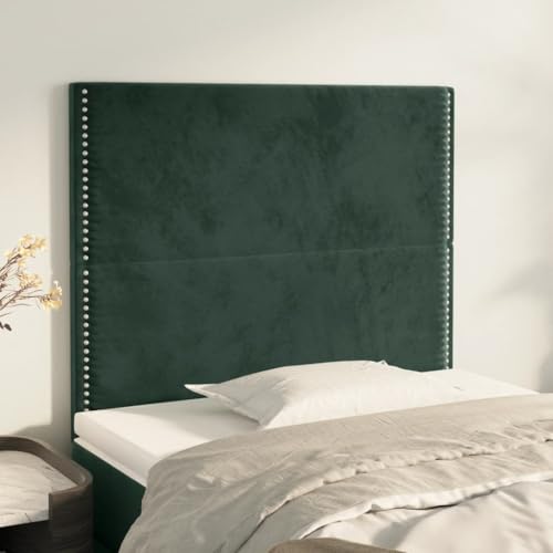 Qnhdfrt Kopfteil Samt Dunkelgrün 2er Set 80 cm Breit Höhenverstellbar Bequeme Rückenlehne für Bett und Schlafzimmer von Qnhdfrt