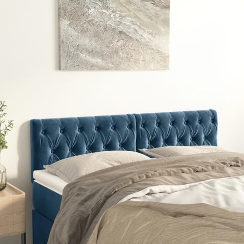Qnhdfrt Kopfteil Samt dunkelblau 160x78/88 cm Höhenverstellbar 2er Set Rückenlehne für Bett Schlafzimmer Wandpolster mit Holzbeinen Qnhdfrt Kopfteil Samt dunkelblau 160x78/88 cm Höhenverstellbar 2er Set Rückenlehne für Bett Schlafzimmer Wandpolster mit Holzbeinen von Qnhdfrt