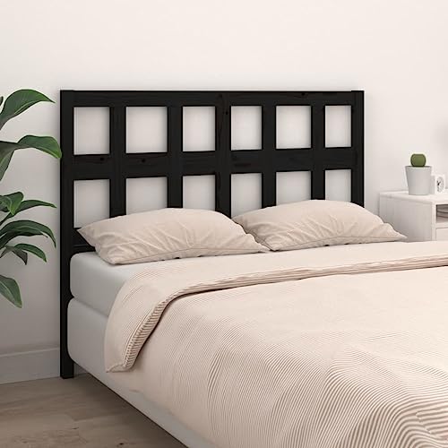 Qnhdfrt Kopfteil Schwarz 165,5x4x100 cm Massivholz Kiefer rustikal Modernes Design und ergonomische Rückenlehne für Schlaf und Gästezimmer von Qnhdfrt