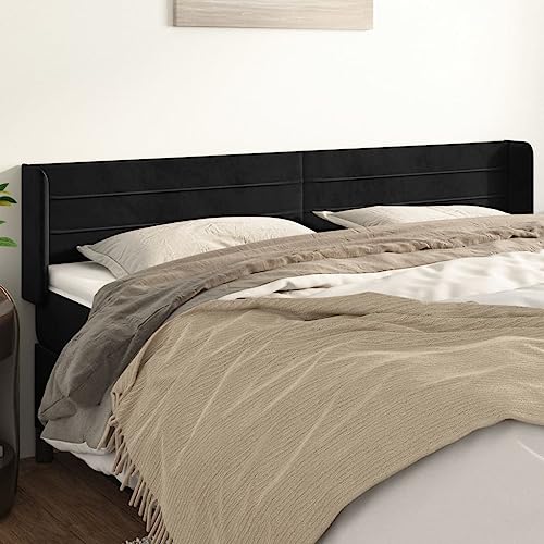 Qnhdfrt Kopfteil Schwarz 183x16x88 cm höhenverstellbar Samtoptik solide Lärchenholzbeine Modernes Design für Schlafzimmer und Gästezimmer Qnhdfrt Kopfteil Schwarz 183x16x88 cm höhenverstellbar Samtoptik solide Lärchenholzbeine Modernes Design für Schlafzimmer und Gästezimmer von Qnhdfrt