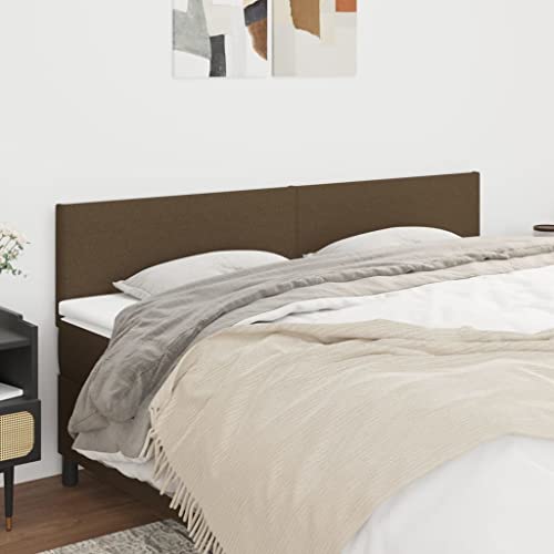 Qnhdfrt Kopfteil Set 2 Stück Dunkelbraun Bettkopfteil aus Lärchenholz und atmungsaktivem Stoff Höhenverstellbar 100 x 5 x 78/88 cm Modernes Design für Schlafzimmer und Gästezimmer von Qnhdfrt