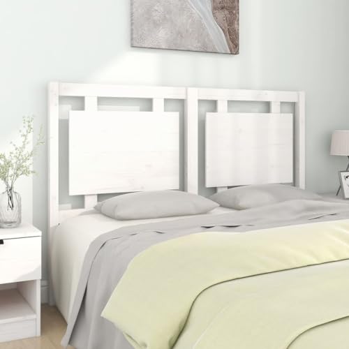 Qnhdfrt Kopfteil Weiß 145,5x100 cm aus Massivholz Kiefer Modernes Design Rückenlehne Bett Schlafzimmer Gästezimmer Bequem & Langlebig für rustikale Einrichtung von Qnhdfrt