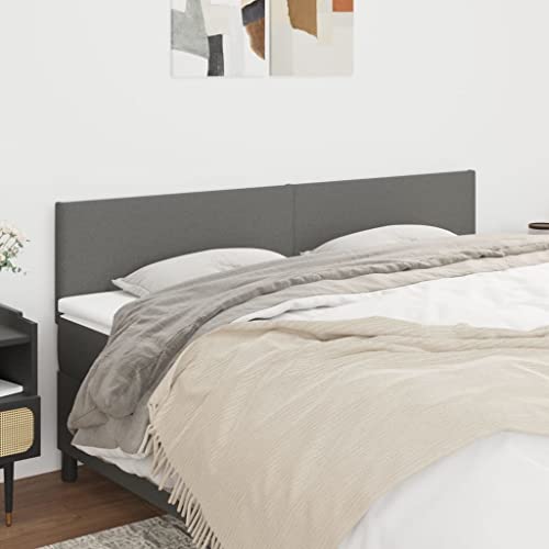 Qnhdfrt Kopfteil für Bett 2er Set 100x5x78/88 cm Dunkelgrau Stoff Lärchenholz Höhenverstellbar Rückenlehne zum Lesen & Fernsehen für Schlafzimmer und Gästezimmer von Qnhdfrt