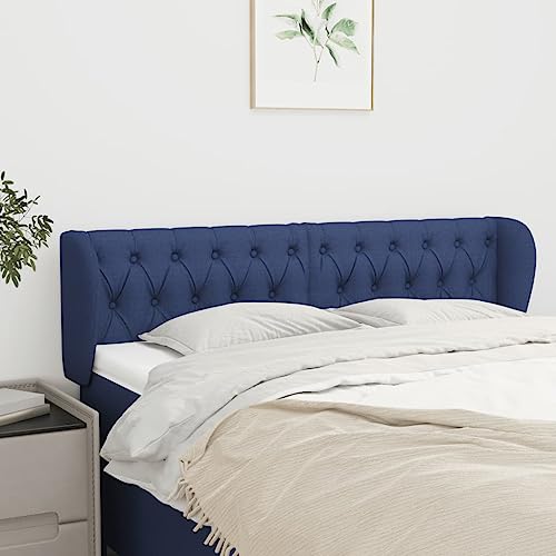 Qnhdfrt Kopfteil mit Ohren 163x78 cm in Blau aus Polyester Stoff und massiver Lärche Höhenverstellbar Modernes Design für Schlafzimmer und Gästezimmer Qnhdfrt Kopfteil mit Ohren 163x78 cm in Blau aus Polyester Stoff und massiver Lärche Höhenverstellbar Modernes Design für Schlafzimmer und Gästezimmer von Qnhdfrt