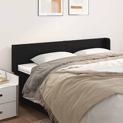 Qnhdfrt Kopfteil mit Ohren 203×16×78/88 cm Schwarz Kunstleder Höhenverstellbar Massive Lärchenholzbeine Langlebiges Modernes Design für Schlafzimmer und Gästezimmer Qnhdfrt Kopfteil mit Ohren 203×16×78/88 cm Schwarz Kunstleder Höhenverstellbar Massive Lärchenholzbeine Langlebiges Modernes Design für Schlafzimmer und Gästezimmer von Qnhdfrt
