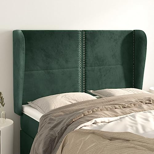 Qnhdfrt Kopfteil mit Ohren Dunkelgrün 147x23x118/128 cm Samt höhenverstellbar Robustes Holzgestell mit weichem Wandkissen Look für Schlafzimmer Qnhdfrt Kopfteil mit Ohren Dunkelgrün 147x23x118/128 cm Samt höhenverstellbar Robustes Holzgestell mit weichem Wandkissen Look für Schlafzimmer von Qnhdfrt