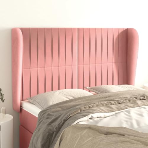 Qnhdfrt Kopfteil mit Ohren Rosa 147x23x118/128 cm Samt Holzbeine Höhenverstellbar Bequeme Rückenlehne für Schlafzimmer Jugendzimmer und Gästezimmer Qnhdfrt Kopfteil mit Ohren Rosa 147x23x118/128 cm Samt Holzbeine Höhenverstellbar Bequeme Rückenlehne für Schlafzimmer Jugendzimmer und Gästezimmer von Qnhdfrt