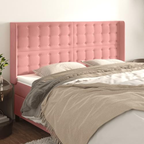 Qnhdfrt Kopfteil mit Ohren Rosa 183x16x118/128 cm Samt Höhenverstellbar Holzbeine Bequemes Wandpolster für Schlafzimmer Qnhdfrt Kopfteil mit Ohren Rosa 183x16x118/128 cm Samt Höhenverstellbar Holzbeine Bequemes Wandpolster für Schlafzimmer von Qnhdfrt