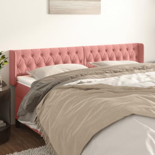 Qnhdfrt Kopfteil mit Ohren Rosa 203x16x88 cm Samt Holzbeine Höhenverstellbar Modernes Design für Schlafzimmer Qnhdfrt Kopfteil mit Ohren Rosa 203x16x88 cm Samt Holzbeine Höhenverstellbar Modernes Design für Schlafzimmer von Qnhdfrt