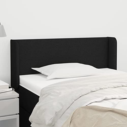 Qnhdfrt Kopfteil mit Ohren Schwarz 103x16x78/88 cm Stoff Massivholz Höhenverstellbar Rückenlehne Bettkopfteil Modernes Design für Schlafzimmer & Gästezimmer von Qnhdfrt