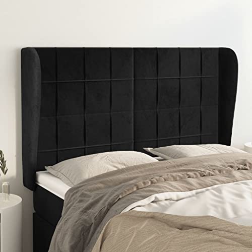 Qnhdfrt Kopfteil mit Ohren Schwarz 147x118 cm Höhenverstellbares Samt Bettkopfteil für Doppelbett Robustes Lärchenholz Bequeme Rückenlehne Modernes Design für Schlafzimmer und Gästezimmer Qnhdfrt Kopfteil mit Ohren Schwarz 147x118 cm Höhenverstellbares Samt Bettkopfteil für Doppelbett Robustes Lärchenholz Bequeme Rückenlehne Modernes Design für Schlafzimmer und Gästezimmer von Qnhdfrt