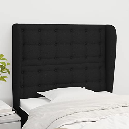 Qnhdfrt Kopfteil mit Ohren Schwarz 93x118 cm Höhenverstellbares Bettkopfteil aus Lärchenholz & Atmungsaktivem Stoff, Modernes Wandpolster mit Rückenlehne für Schlafzimmer Doppelbett und Einzelbett Qnhdfrt Kopfteil mit Ohren Schwarz 93x118 cm Höhenverstellbares Bettkopfteil aus Lärchenholz & Atmungsaktivem Stoff, Modernes Wandpolster mit Rückenlehne für Schlafzimmer Doppelbett und Einzelbett von Qnhdfrt