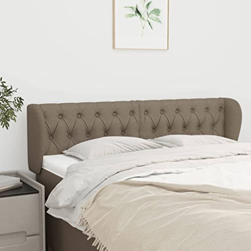 Qnhdfrt Kopfteil mit Ohren Taupe 147 cm Breit Modernes Design Höhenverstellbar Bequemes Wandpolster aus Strapazierfähigem Stoff und Lärchenholz für Schlafzimmer von Qnhdfrt