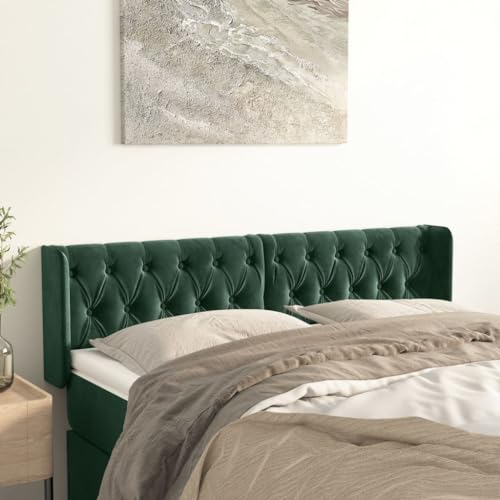 Qnhdfrt Kopfteil mit Ohren dunkelgrün 147x16x78/88 cm Samt Höhenverstellbar Holzbeine klassisches Design für Schlafzimmer zur Komplettierung des Bettrahmens Qnhdfrt Kopfteil mit Ohren dunkelgrün 147x16x78/88 cm Samt Höhenverstellbar Holzbeine klassisches Design für Schlafzimmer zur Komplettierung des Bettrahmens von Qnhdfrt