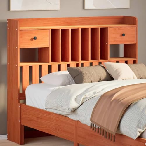 Qnhdfrt Kopfteil mit Stauraum 120 cm Kiefer massiv Wachsbraun Freistehende Bett Rückenlehne mit 6 Fächern und 2 Schubladen für kleine Schlafzimmer Qnhdfrt Kopfteil mit Stauraum 120 cm Kiefer massiv Wachsbraun Freistehende Bett Rückenlehne mit 6 Fächern und 2 Schubladen für kleine Schlafzimmer von Qnhdfrt