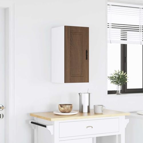 Qnhdfrt Küchen Hängeschrank Braun Eichen-Optik aus Holzwerkstoff 30x31x60cm Wandmontiert mit Hohem Stauraum und 60kg Tragkraft für Geschirr Aufbewahrung – Vielseitig in Küche Wohnzimmer Schlafzimmer von Qnhdfrt