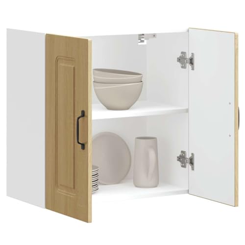 Qnhdfrt Küchen-Hängeschrank Kalmar Sonoma-Eiche Holzwerkstoff Wandschrank 60x31x60 cm mit praktischen Türen für optimierten Stauraum in Küche Flur Bad von Qnhdfrt