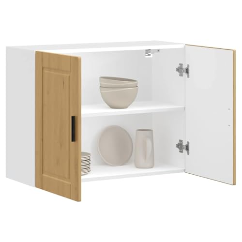 Qnhdfrt Küchen-Hängeschrank Porto Artisan-Eiche Holzwerkstoff Wandschrank 80x31x60cm mit Großen Stauraum Robust Langlebig Leicht zu Reinigen für Küche Wohnzimmer Bad von Qnhdfrt