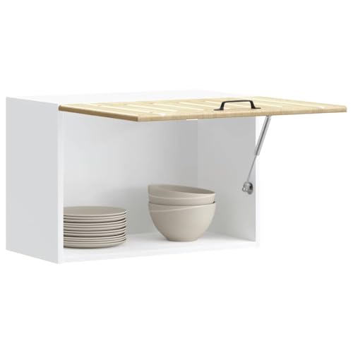 Qnhdfrt Küchen Hängeschrank Wandschrank Lucca in Sonoma-Eiche Holzwerkstoff 60x31x40cm mit Glastüren für Optimierung Platz Robust und Langlebig von Qnhdfrt