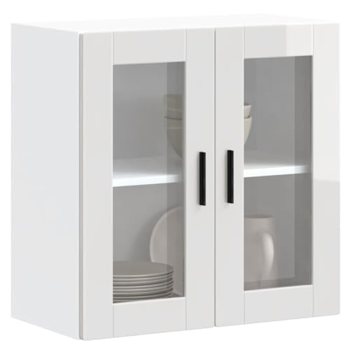 Qnhdfrt Küchen Hängeschrank mit Glastür Porto Hochglanz-Weiß 60x31x60cm Wandmontage Küchenschrank für Platzoptimierung Robustes Material Dekoratives Element Qnhdfrt Küchen Hängeschrank mit Glastür Porto Hochglanz-Weiß 60x31x60cm Wandmontage Küchenschrank für Platzoptimierung Robustes Material Dekoratives Element von Qnhdfrt