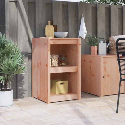 Qnhdfrt Küchenregal aus Massivholz Douglasie 55x55x92 cm Braun Küchenschrank mit 2 Ebenen Stauraum für Küchenorganisation von Qnhdfrt