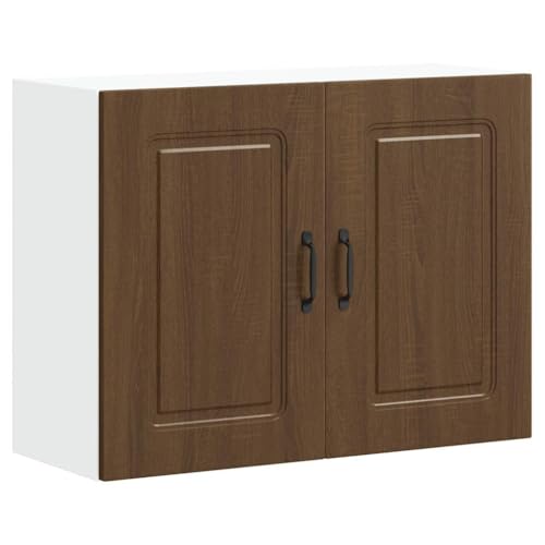 Qnhdfrt Küchenschrank Hängeschrank Braun Eichen-Optik Holzwerkstoff Wandschrank 80x31x60cm mit Stauraum für Küche Wohnzimmer Flur Modernes Design von Qnhdfrt