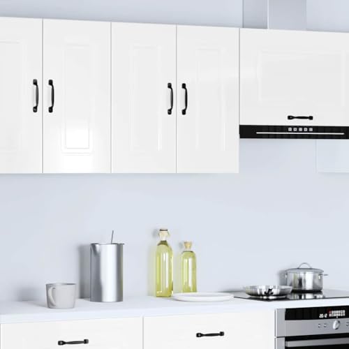 Qnhdfrt Küchenschrank Hängeschrank Wandschrank Hochglanz Weiß Holzwerkstoff 60x31x60 cm Stauraum Optimierer für Küche Wohnzimmer von Qnhdfrt