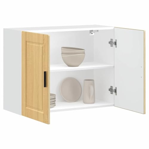 Qnhdfrt Küchenschrank Hängeschrank Wandschrank Sonoma-Eiche Holzwerkstoff 80x31x60 cm Stauraum Optimiert Robust für Küche Wohnzimmer Flur von Qnhdfrt