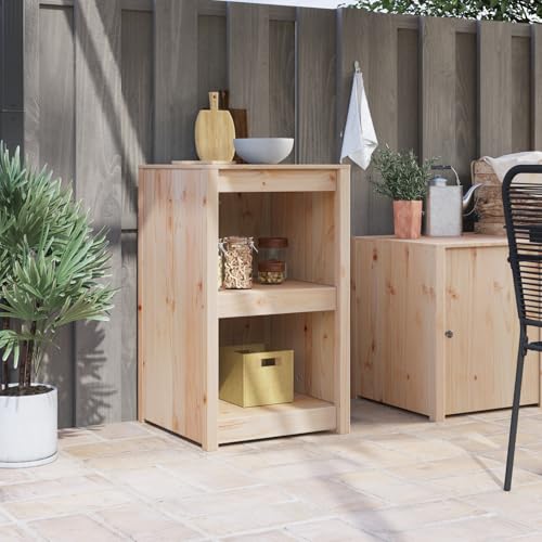 Qnhdfrt Küchenschrank Massivholz Kiefer 55x55x92 cm mit 3 Regalen für Küche Küchenschränke Küchenunterschrank Praktischer Vorratsschrank von Qnhdfrt