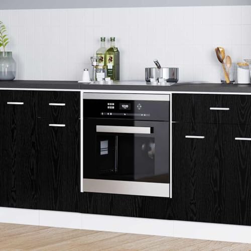 Qnhdfrt Küchenschrank Schwarze Eiche 60 x 46 x 81,5 cm aus Holzwerkstoff mit Mattfinish Modernes Design mit Viel Stauraum für Küche Wohnzimmer Büro und Flur Qnhdfrt Küchenschrank Schwarze Eiche 60 x 46 x 81,5 cm aus Holzwerkstoff mit Mattfinish Modernes Design mit Viel Stauraum für Küche Wohnzimmer Büro und Flur von Qnhdfrt