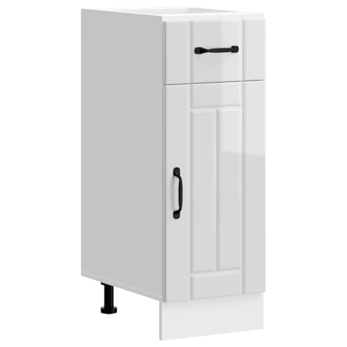 Qnhdfrt Küchenschrank Unterschrank Hochglanz Weiß Holzwerkstoff 30x46x81.5cm mit Verstellbaren Füßen für Küche Aufbewahrung von Qnhdfrt