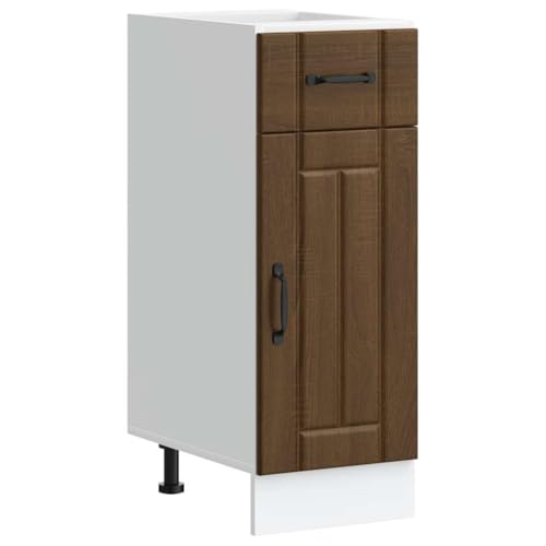 Qnhdfrt Küchenunterschrank Braun Eichen-Optik aus Holzwerkstoff 30x46x81,5cm mit verstellbaren Füßen und großem Stauraum für praktische Küchenorganisation von Qnhdfrt